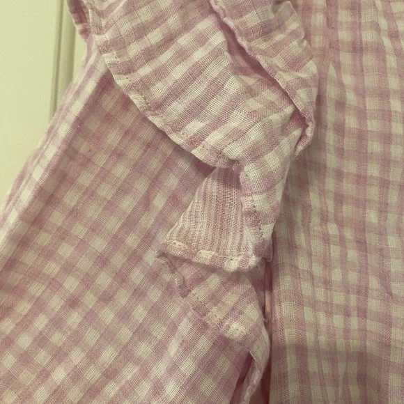 FRNCH Lavender and White Gingham Check Ruffle Dress Charleen Size Small - Picture 10 of 13